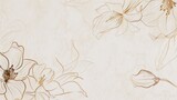 A sophisticated illustration showcasing delicate flowers sketched in a minimalist style on a richly textured off-white canvas The art exudes a serene and organic aesthetic