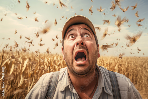 Locust and other pests can infest agricultural fields, leading to famine and struggle. photo