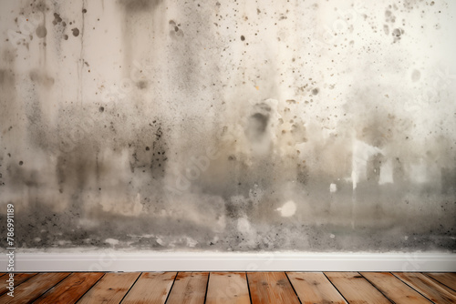 Messy wall with visible mold growth and dampness, highlighting the importance of removal and renovation to address hygiene concerns and prevent health issues caused by fungal spores.