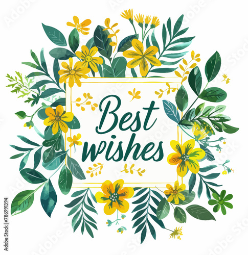 a floral frame with the words best wishes