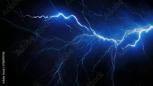 Wallpaper Mural Close up of a lightning bolt on a black background. Perfect for weather-related designs. Torontodigital.ca