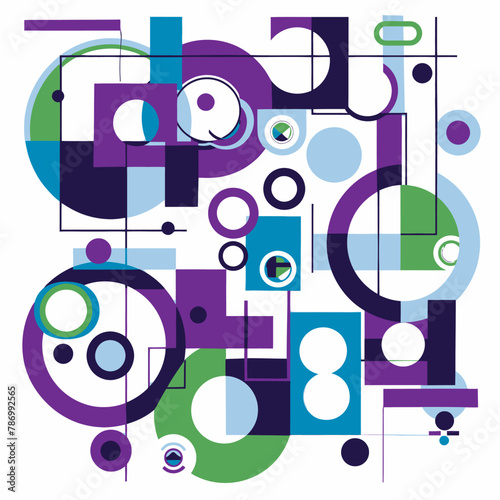 a colorful abstract design with circles and dots