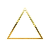 Very realistic golden inverted triangle, transparent background