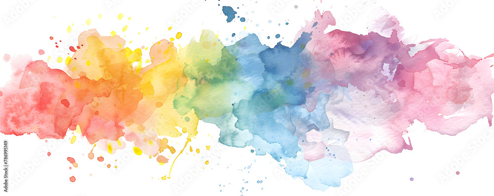 Aquarelle colorful drops and spray painted paper textured canvas for  design, template.