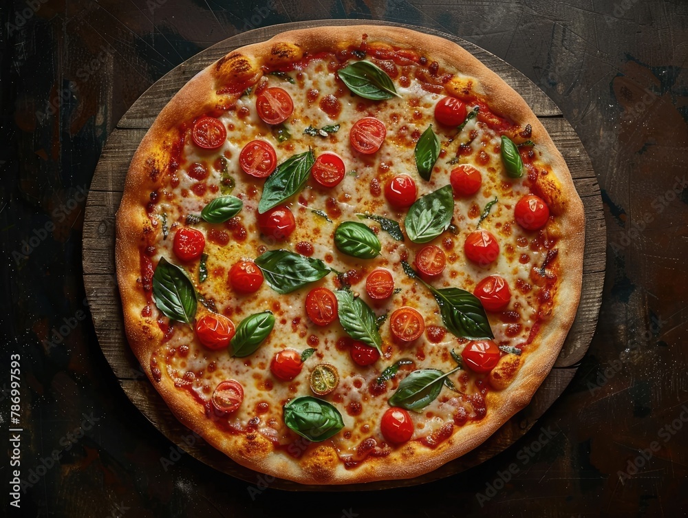 A piece of tomato pizza