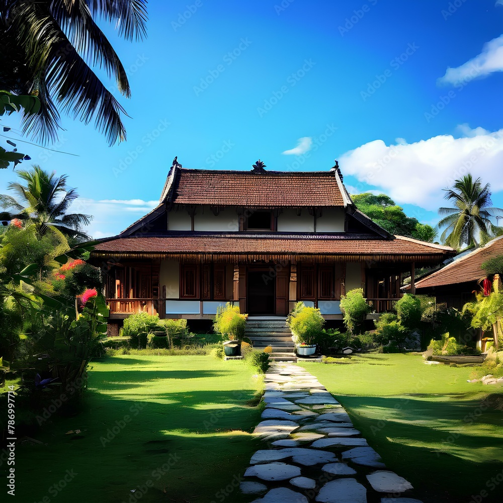 Obraz premium Traditional oriental house, elegant and stylish house