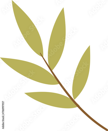 Autumn leaves and stem