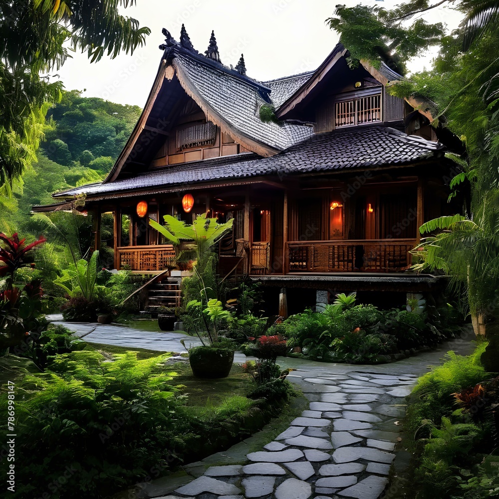 Traditional oriental house, elegant and stylish house Traditional oriental house, elegant and stylish house