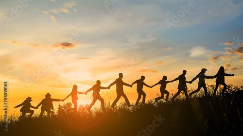 Team building and business peoples success together teamwork concept
