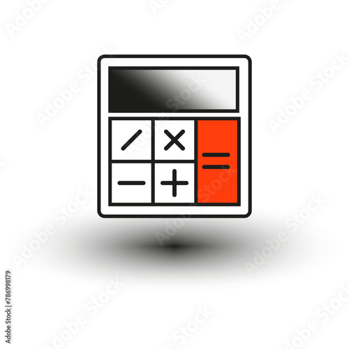 Free Download Calculator icon with highlighted equals key. Mathematics tool illustration. Vector illustration. EPS 10. - GFXLoad