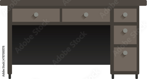 hand drawn office desk