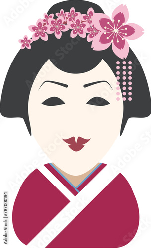 hand drawn geisha