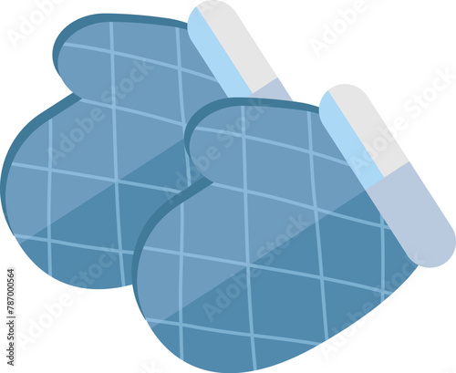 hand drawn oven mitten