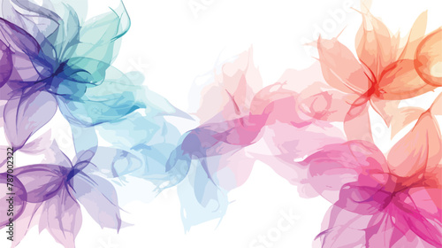 Floral style smoke multicolored line ornament background