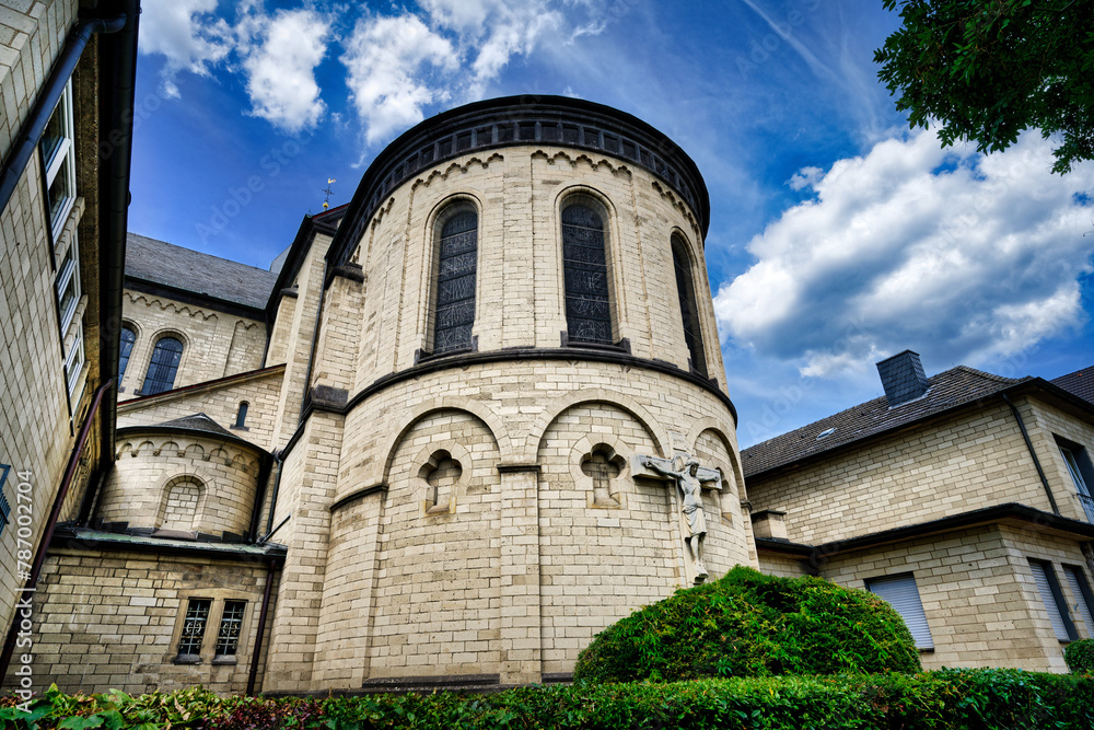 the neo-Romanesque roman-catholic church of St. Nicholas in the suelz district of cologne the neo-Romanesque roman-catholic church of St. Nicholas in the suelz district of cologne