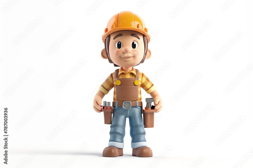 Carpenter, builder 3D Clipart Carpenter, builder 3D Clipart
