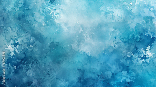 Immerse yourself in the gentle allure of a watercolor texture painted in soothing turquoise blue tones, skillfully brought to life by Generative AI.  photo