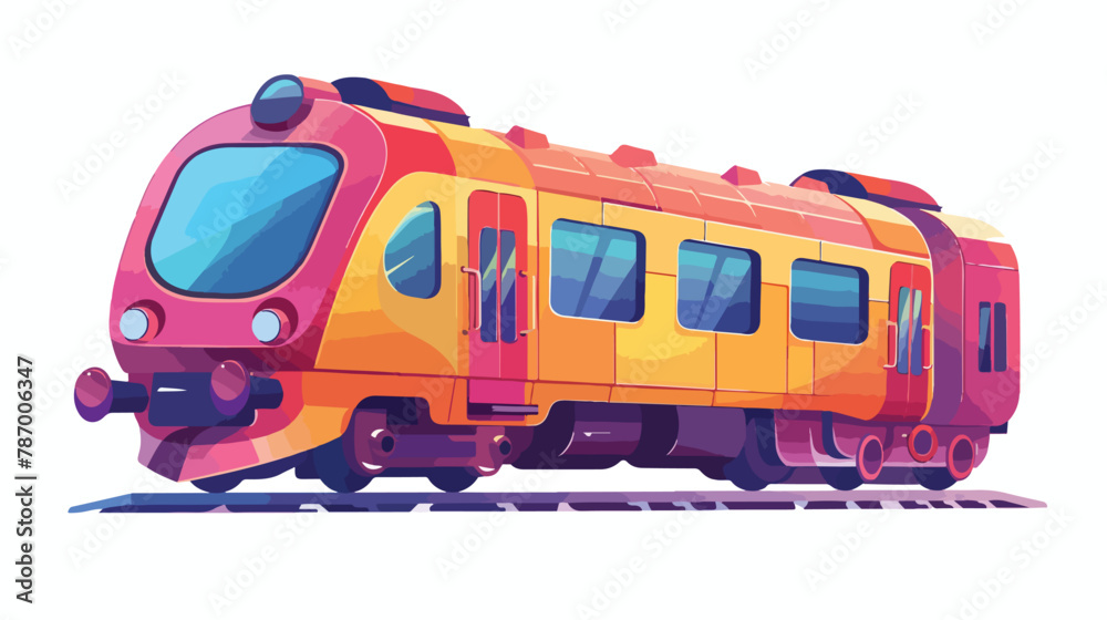Funny cartoon vector train. Illustration of train isolated