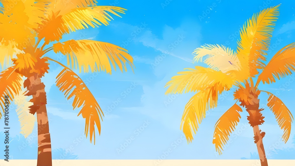 palm tree on the beach, ai generated