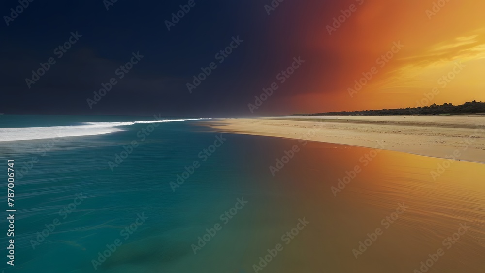 sunset at the beach, ai generated