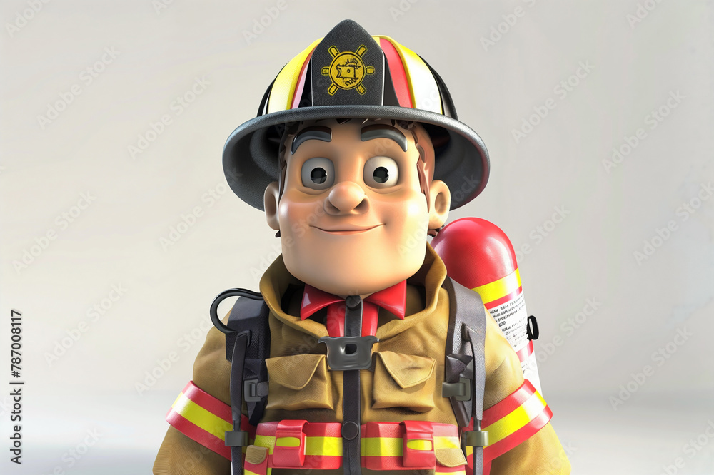 Firefighter 3D Clipart. Firefighter 3D Clipart.