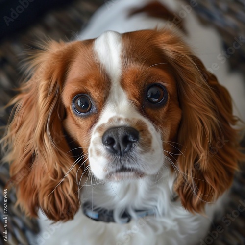 AI generated illustration of a cute King Charles Cavalier Spaniel © Wirestock