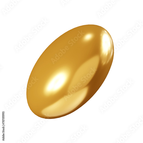Birthday party popper golden confetti streamer round element 3d render illustration. (ID: 787011993)