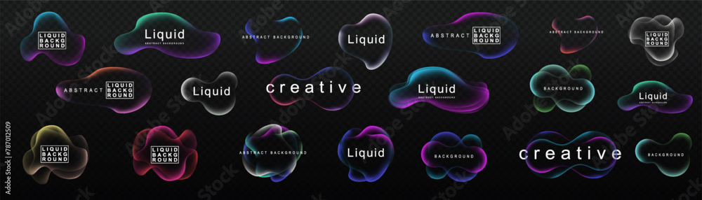 Gradient neon color sphere. Round holographic gradients. Glowing bright liquid gradient shape. Curved line for banner and flyer, social media. Vector twirl. - obrazy, fototapety, plakaty 