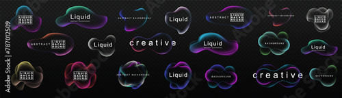 Gradient neon color sphere. Round holographic gradients. Glowing bright liquid gradient shape. Curved line for banner and flyer, social media. Vector twirl. © roman11998866