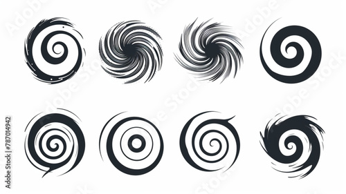  various editable spiral stroke collection Vector