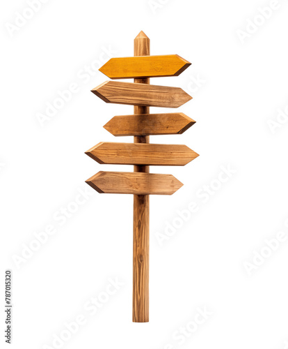 wooden sign post isolated photo