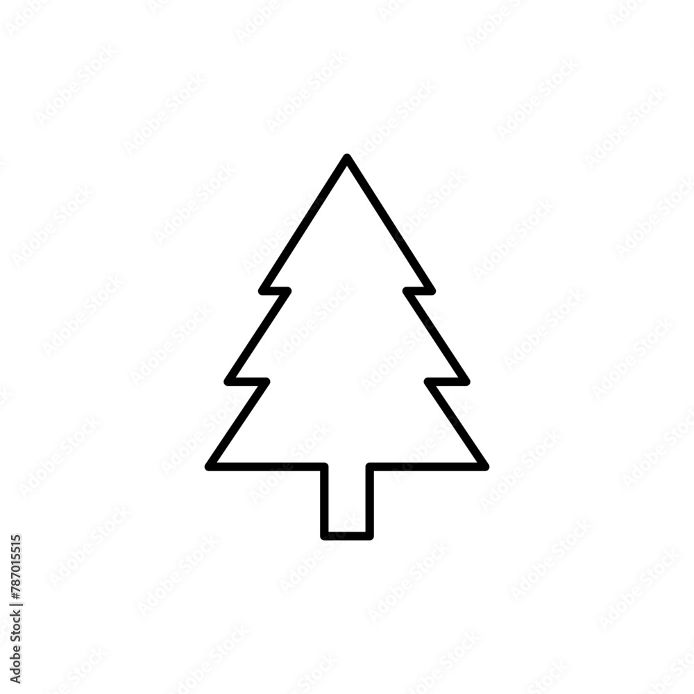 Christmas tree icon on white background. Christmas tree icon on white background.
