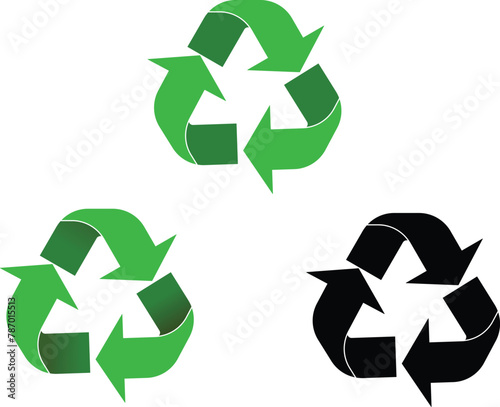 recycle icon set illustration