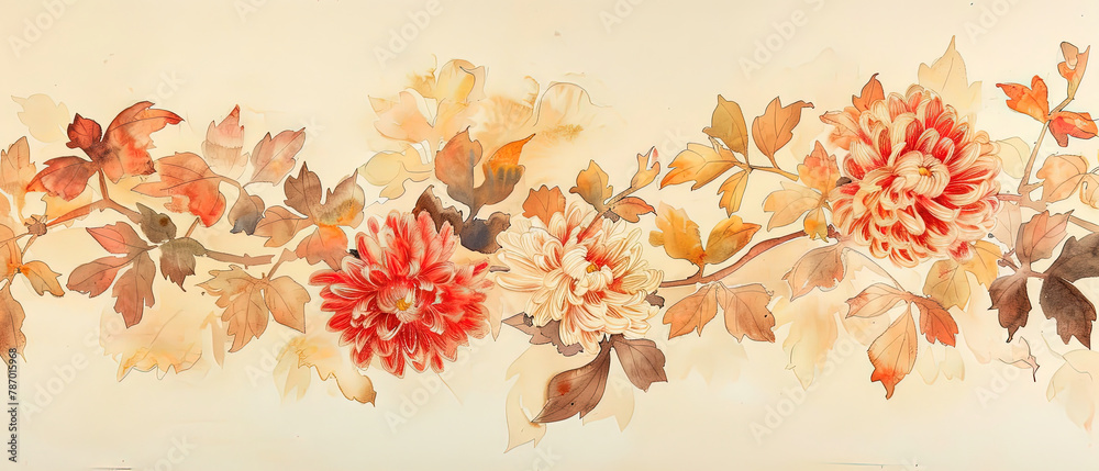 a painting of a bunch of flowers on a wall a painting of a bunch of flowers on a wall