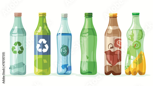 Glass recycling code Vector illustration flat vector photo