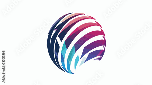 Global network. Logo. Circle with stripes inside. Can