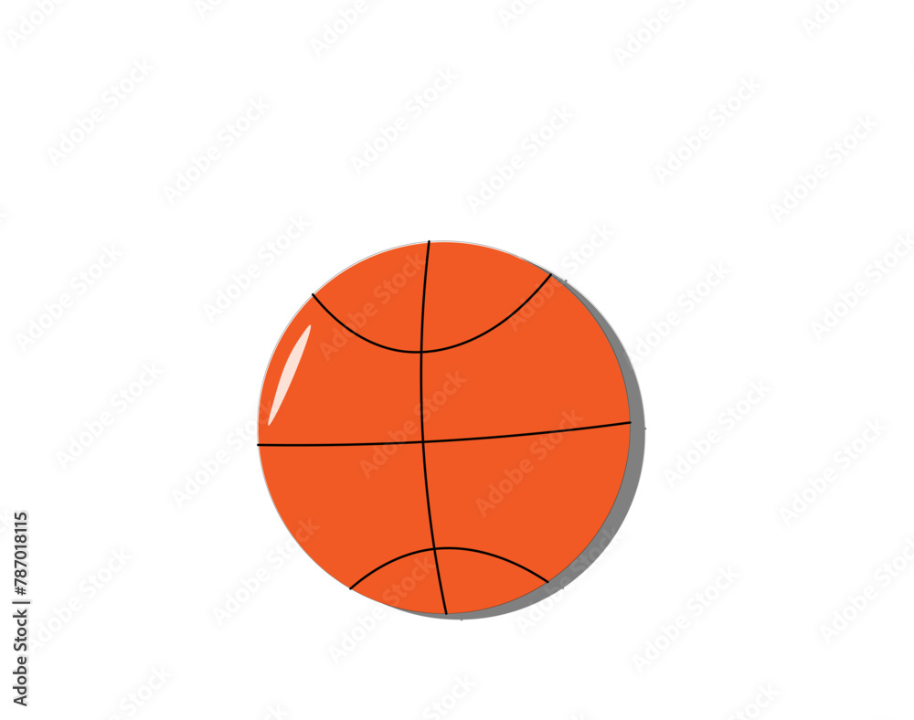 basketball on a white background, 
