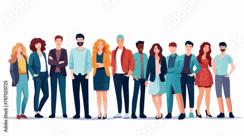 Group of young people avatar characters vector illustration