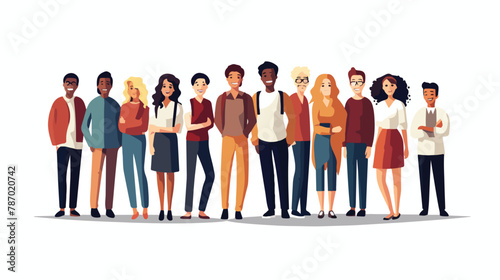 Group of young people avatar characters vector illustration