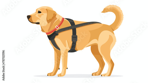 Guide dog vector icon. Isolated service dog illustration