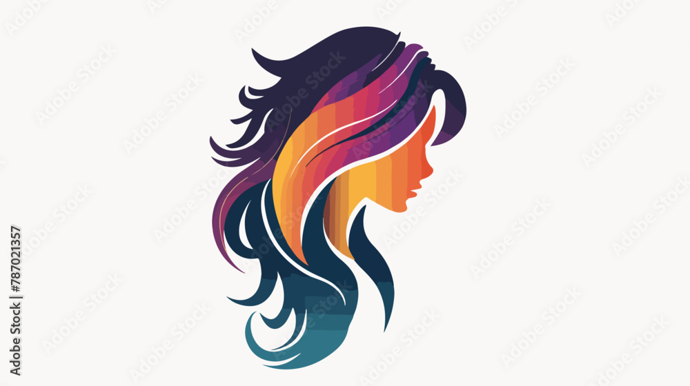 Hairdressing logo template flat vector isolated on white