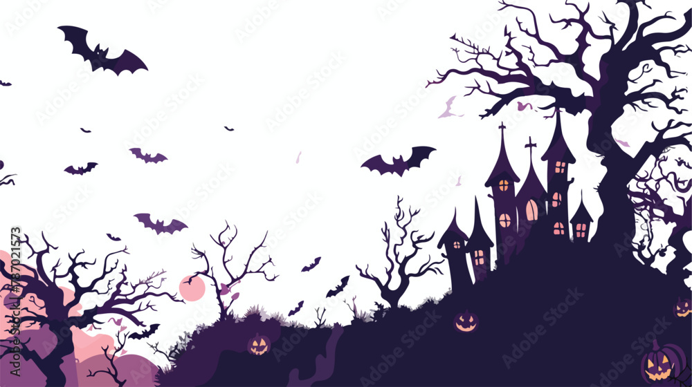 Halloween background flat vector isolated on white background
