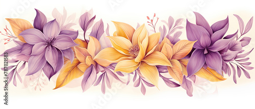 a three flowers that are on a white background