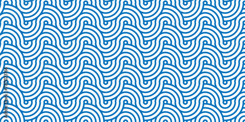 Overlapping Pattern Minimal diamond geometric waves spiral and abstract circle wave line. blue seamless tile stripe geometric create retro square line backdrop pattern background.