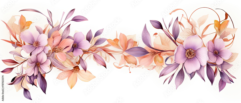Obraz premium a two flowers that are on a branch with leaves