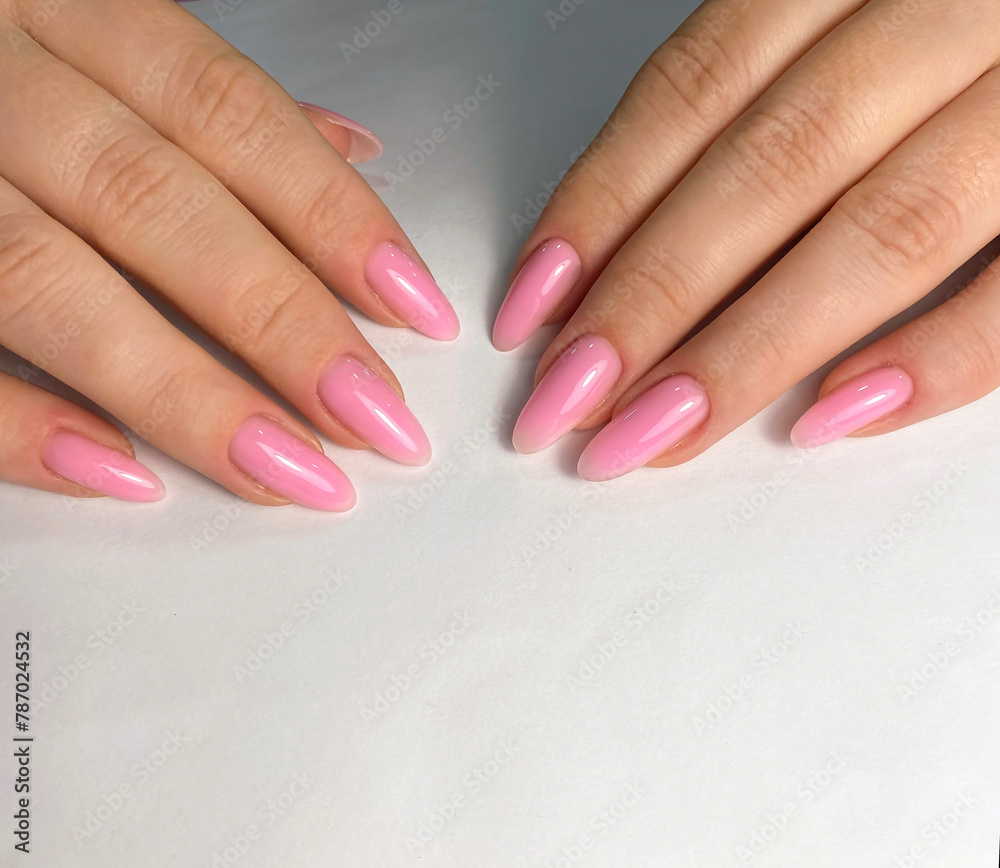 Long Pink Pastel Gel Nails Polish Long Pink Pastel Gel Nails Polish