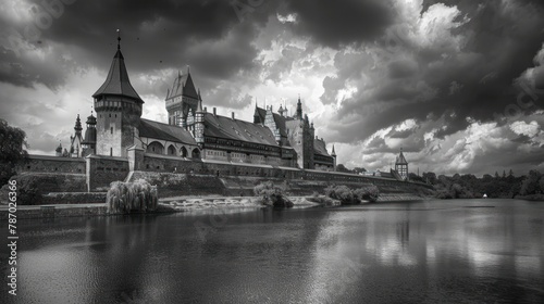 The Castle of the Teutonic Order in Malbork by the Nogat river. Poland