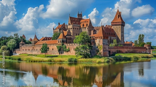 The Castle of the Teutonic Order in Malbork by the Nogat river. Poland photo