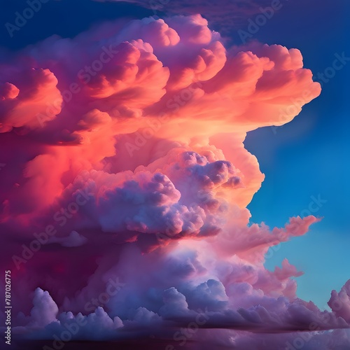 abstract clouds in vibrant colors fill the sky, color clashing with design, ai generated images.