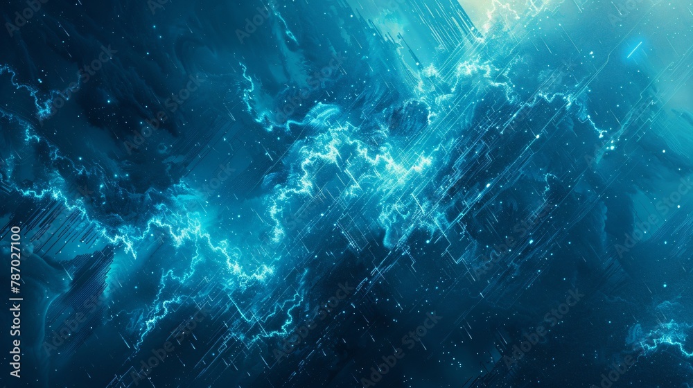 Abstract Blue Digital Energy Flow Background Abstract Blue Digital Energy Flow Background